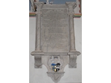 Monument to John Harrison (d 1720) and Elizabeth Harrison (d 1756) on the north wall of the chancel