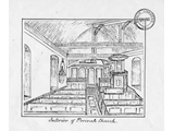 Drawing of the interior of the church c1850