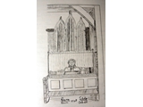 'Old Cain' playing the barrel organ at the back of the nave